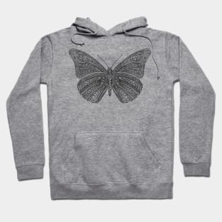 Butterfly design created using line art - black version Hoodie